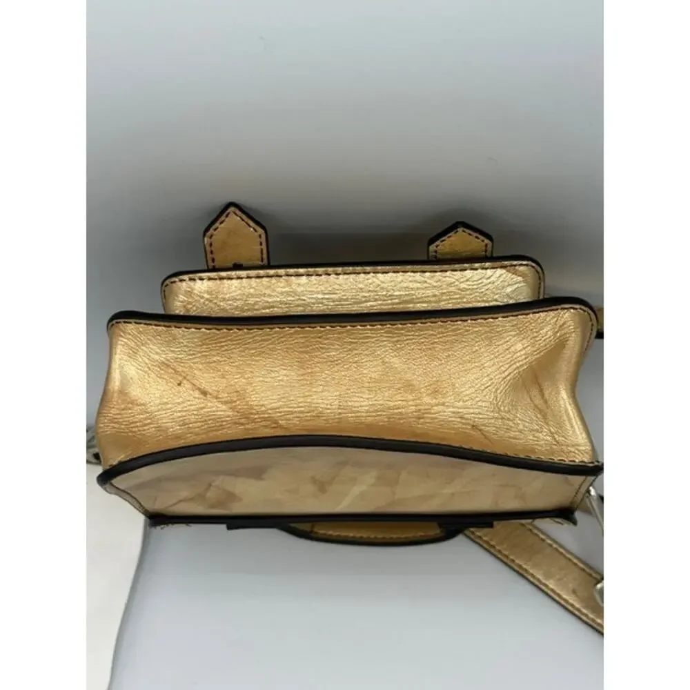Proenza Schouler PS1 Micro Metallic Gold Crossbody Bag Satchel Authentic NWT